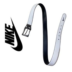 NIKE Men’s Reversible Black & White Stitched Leather Golf Belt
